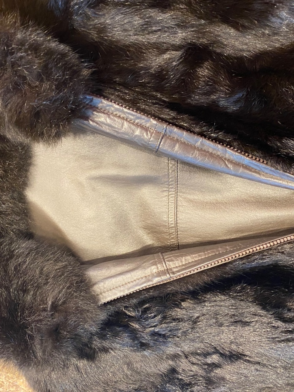 Vintage Reversible Fur & Leather Bomber Jacket Small - Picture 12 of 16